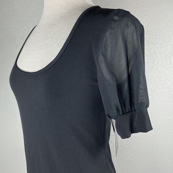 NWT Luciano Dante Black Short Sleeve Top Size M - Picture 4 of 7